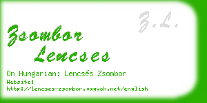 zsombor lencses business card
