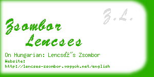 zsombor lencses business card